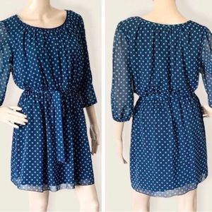 Sweet Storm A-Line Blue Green Polka Dot Mini Large Dress